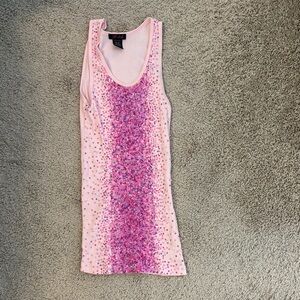 Pink Sequin Tank Top